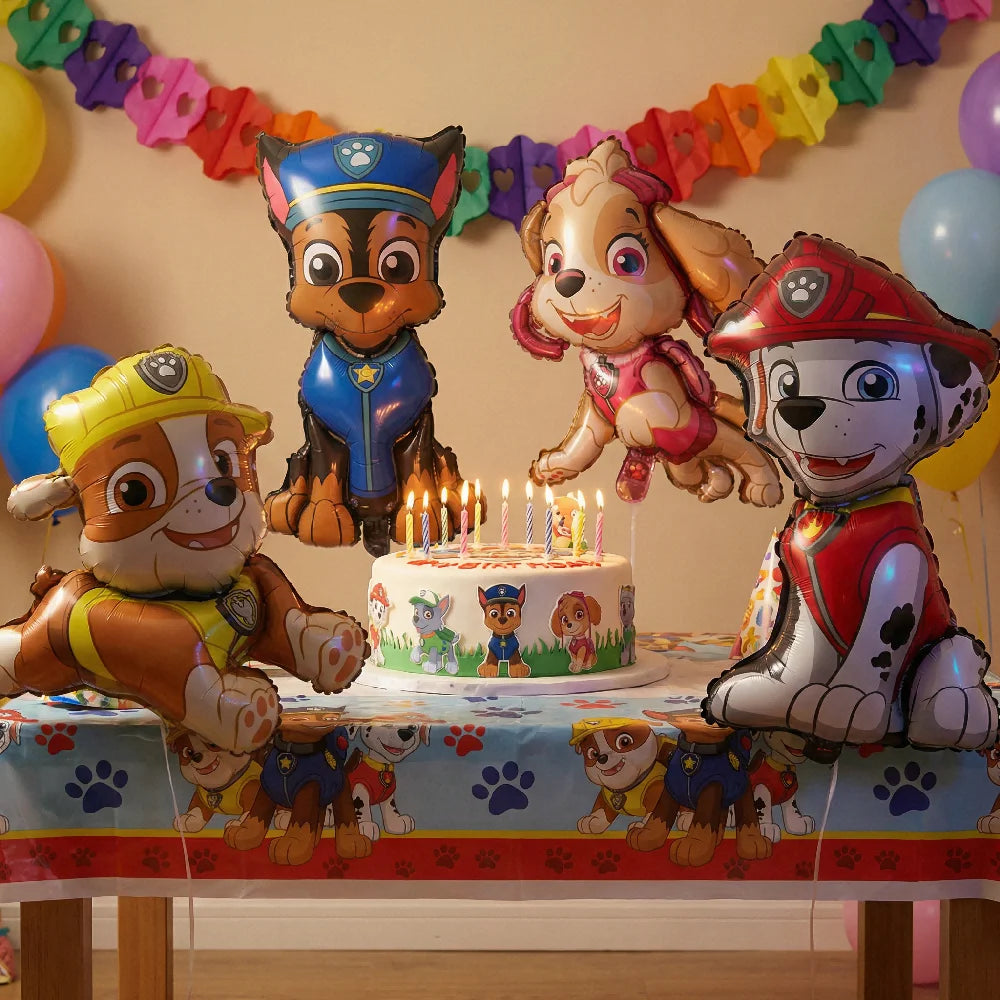 Ballons en aluminium Pat'Patrouille, personnages de dessins animés (Chase, Rubble), pour décoration de fête d'anniversaire d'enfants et cadeau de baby shower à thème