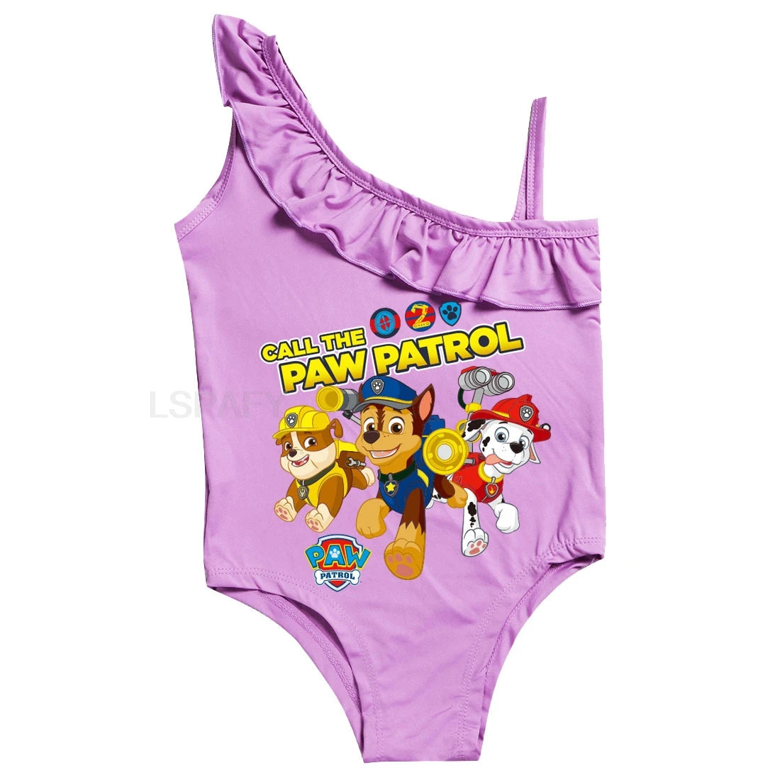 Maillot de bain une pièce PAW PATROL coupe ajustée, motif dessin animé, polyvalent, imprimé lettres, en soie glacée respirante, grande taille, pour la plage