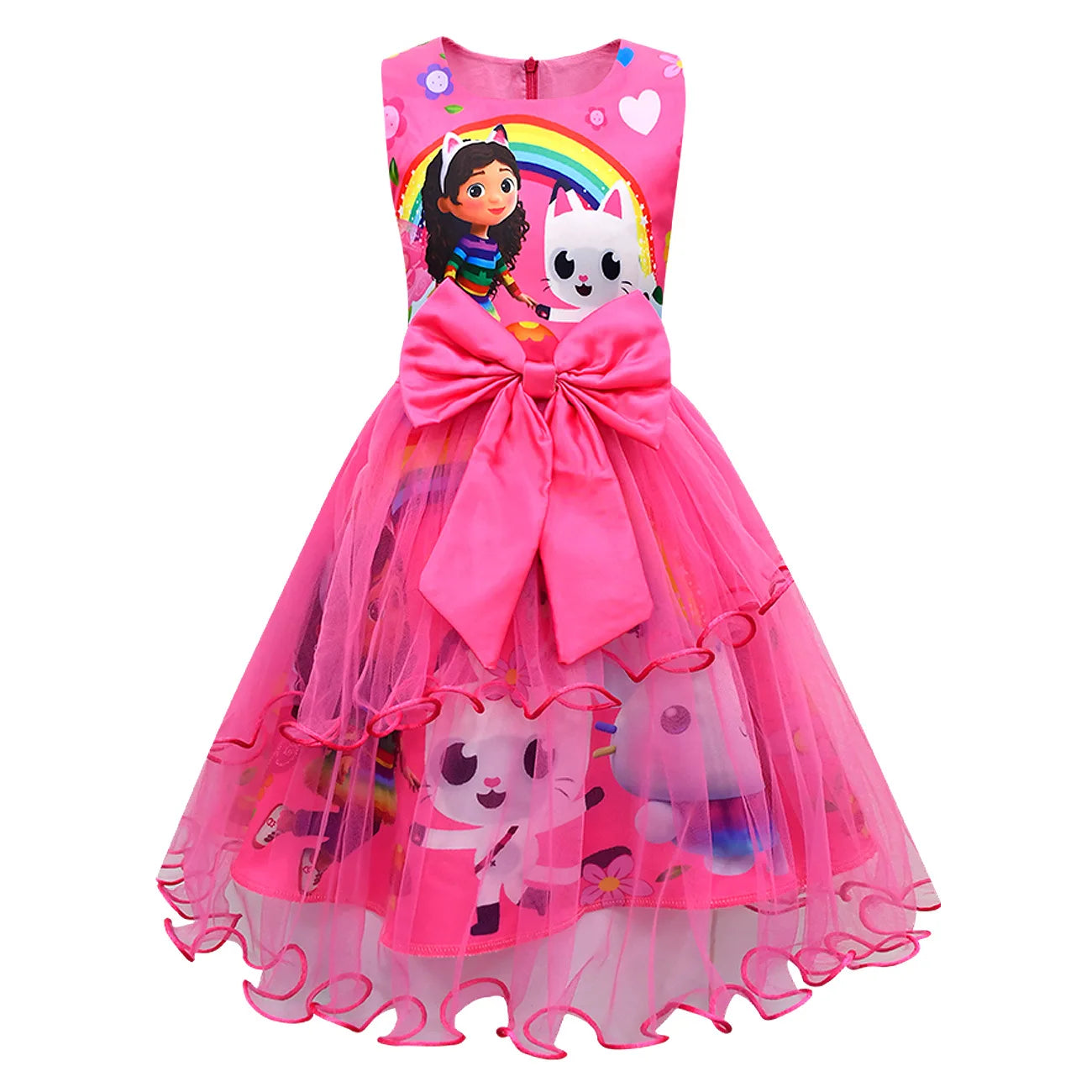 Costume de maison de poupée Gabby pour enfants, vêtements de chat Gabbys mignons, robe de princesse pour bébés filles, cadeau de fête de carnaval