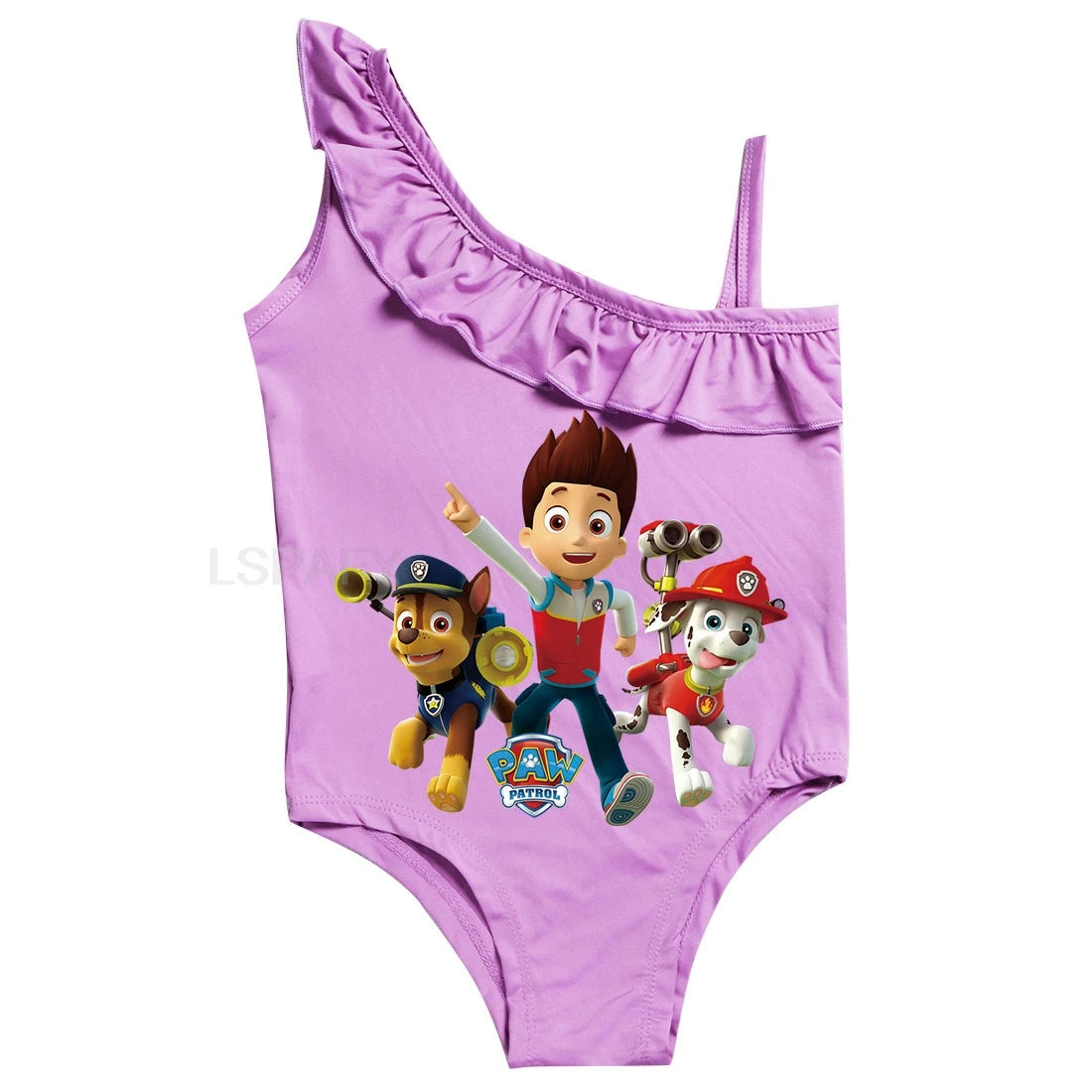 Maillot de bain une pièce PAW PATROL coupe ajustée, motif dessin animé, polyvalent, imprimé lettres, en soie glacée respirante, grande taille, pour la plage