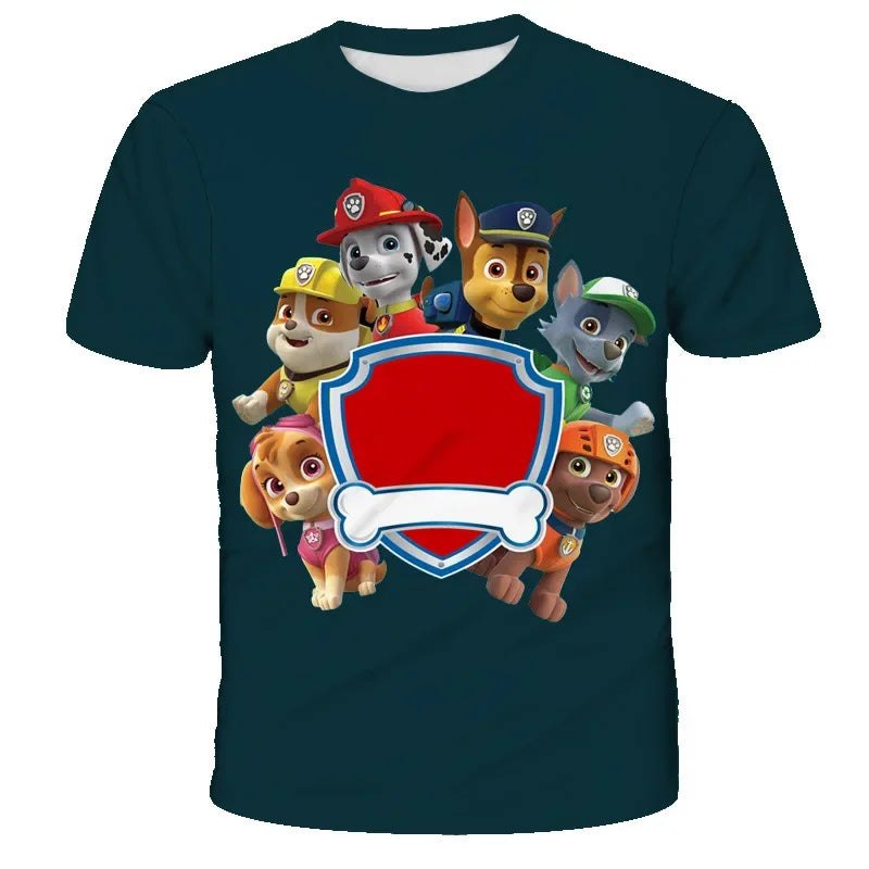 PAW Patrol jouet chien enfants vêtements hauts garçon T-shirt impression 3D pat patrouille t-shirts Anime à manches courtes bébé enfant cadeau d'anniversaire