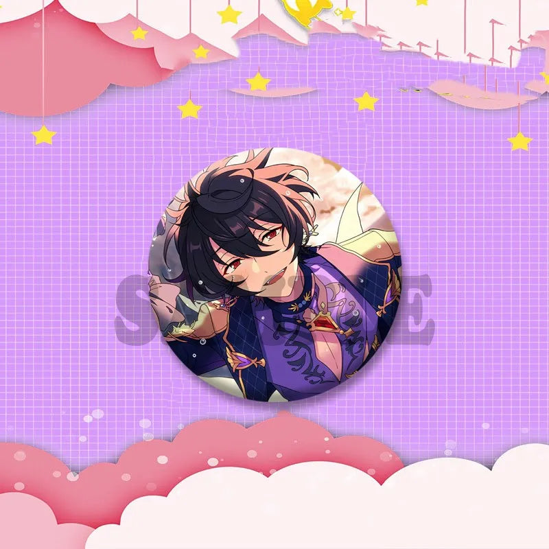 Ensemble étoiles jeu Badge rond créatif dessin animé idole bouton broche vêtements sac à dos bijoux accessoires décoration épinglettes