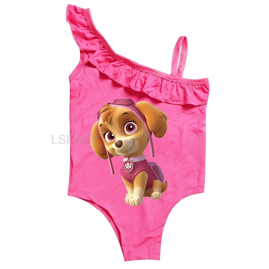 Maillot de bain une pièce PAW PATROL coupe ajustée, motif dessin animé, polyvalent, imprimé lettres, en soie glacée respirante, grande taille, pour la plage