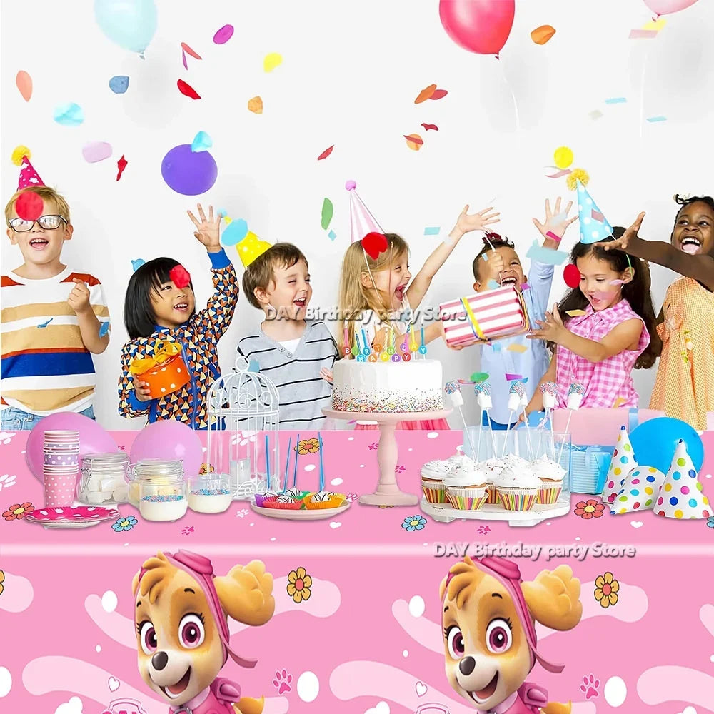 Paw Patrol – nappe d'anniversaire pour chien, décoration pour garçon et fille, réception-cadeau pour bébé, rose et bleu, fournitures de fête, cadeaux