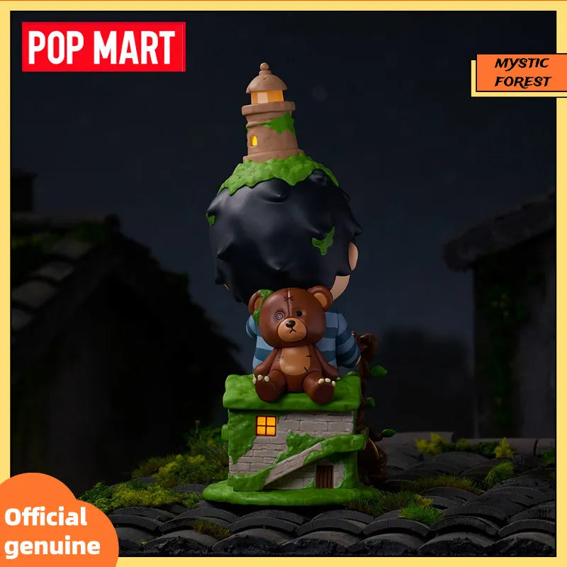 POP MART Nouvelle figurine Hirono Behind Time, décoration de bureau, ornement, jouet en PVC de collection, carte suspendue, cadeau, boîte mystère
