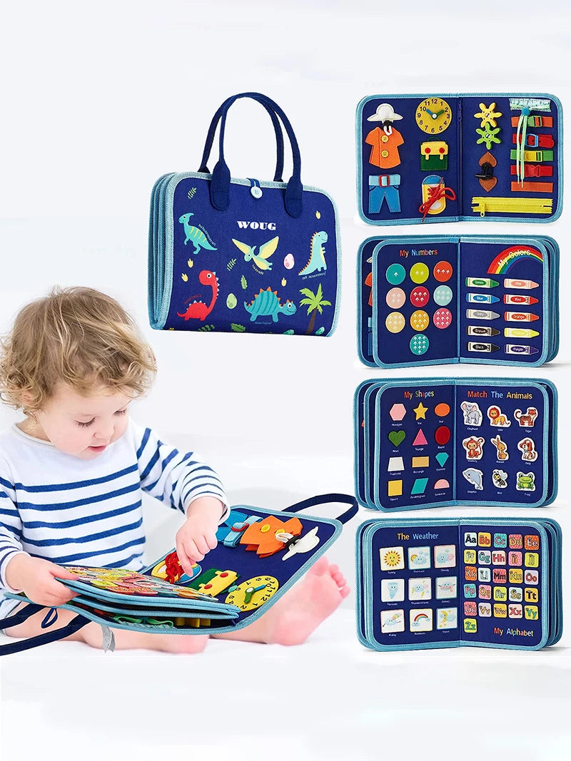 Tableau d’Activités Montessori 7 en 1 – Planche Sensorielle Éducative Portable pour Enfants de 3 à 6 Ans