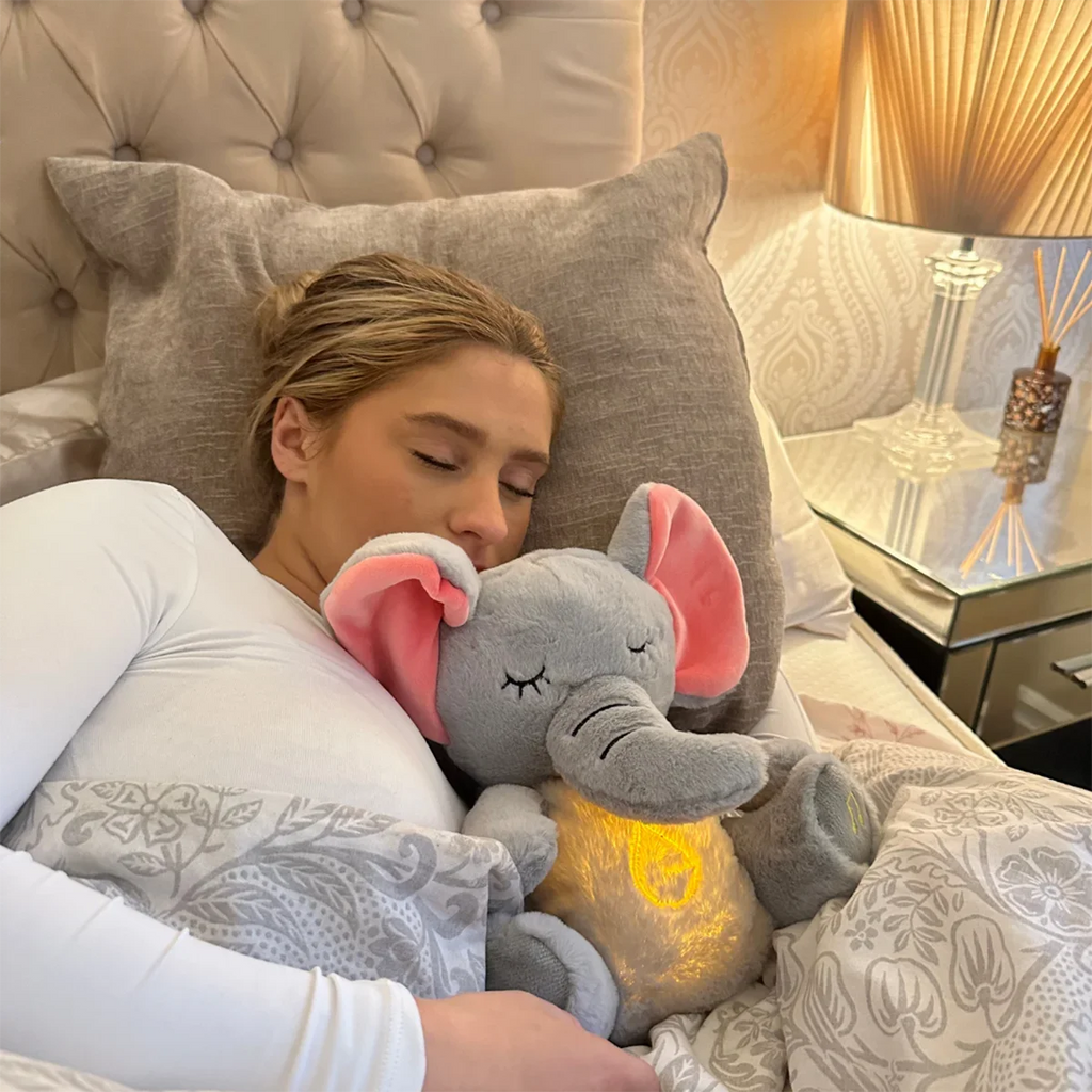 4 Modes bébé respiration apaisant éléphant en peluche poupée jouet comÉléphant Apaisant Respirant 4 Modes – Peluche Réconfortante pour Bébé et Enfant