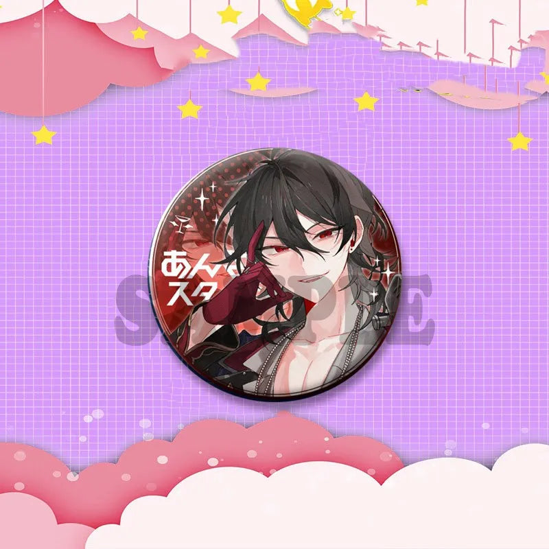 Ensemble étoiles jeu Badge rond créatif dessin animé idole bouton broche vêtements sac à dos bijoux accessoires décoration épinglettes