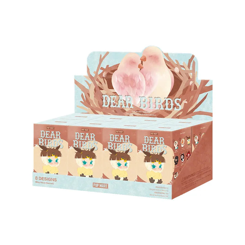 POP MART Série Dear Birds : Boîte de Présentation Anti-Poussière Multi-Niveaux pour Figurines de Collection, Organisateur de Rangement Unique, Cadeaux Pendentifs