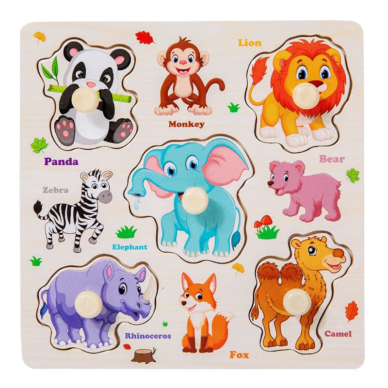 Puzzles en bois Montessori pour bébé, jouets dePuzzle Montessori en Bois pour Bébé – Animaux, Fruits et Véhicules – Jouet Éducatif d’Éveil dès 2 Ans
