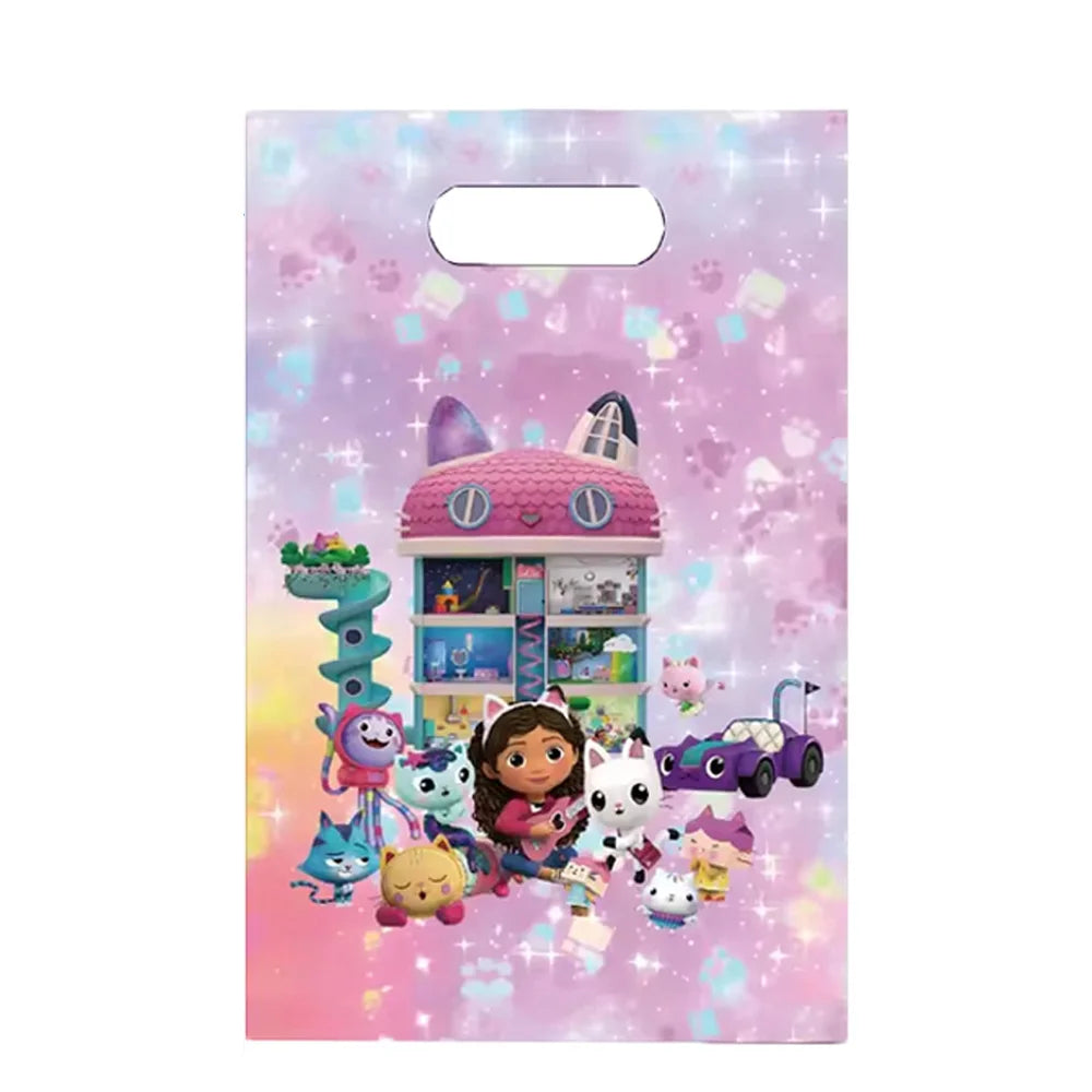 10-50 sacs cadeaux Gabby Doll House pour enfants, décoration de fête d'anniversaire, sacs de bonbons, emballage pour cadeaux de fête prénatale