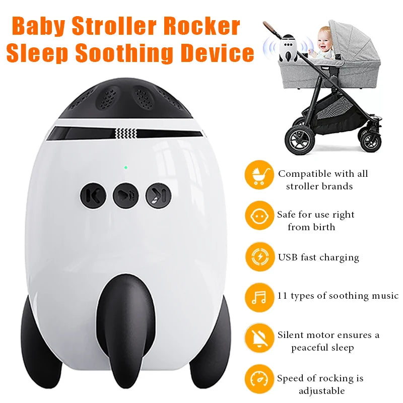 Dispositif Apaisant Portable pour Bébé – Balanceur de Poussette Bluetooth Rechargeable USB-C