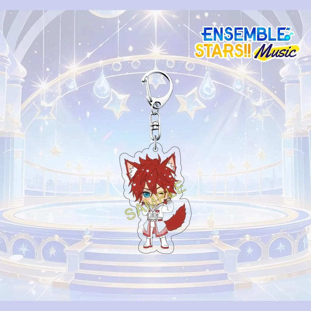 Porte-clés en acrylique de 6 cm avec personnage mignon de l'anime Ensemble Stars, pendentif pour sac à dos, décoration de clé de voiture, cadeau de collection pour fans