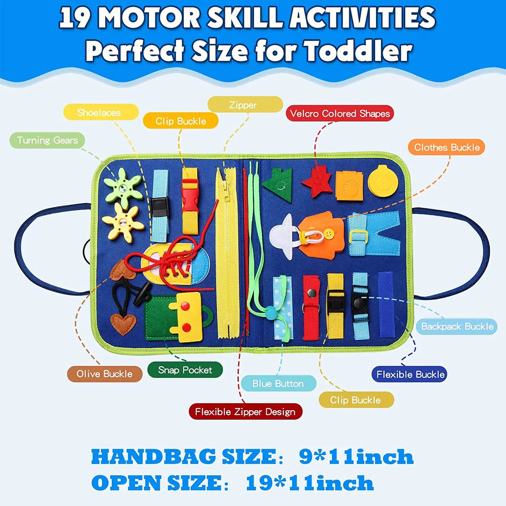 Tableau d’Activités Montessori 7 en 1 – Planche Sensorielle Éducative Portable pour Enfants de 3 à 6 Ans