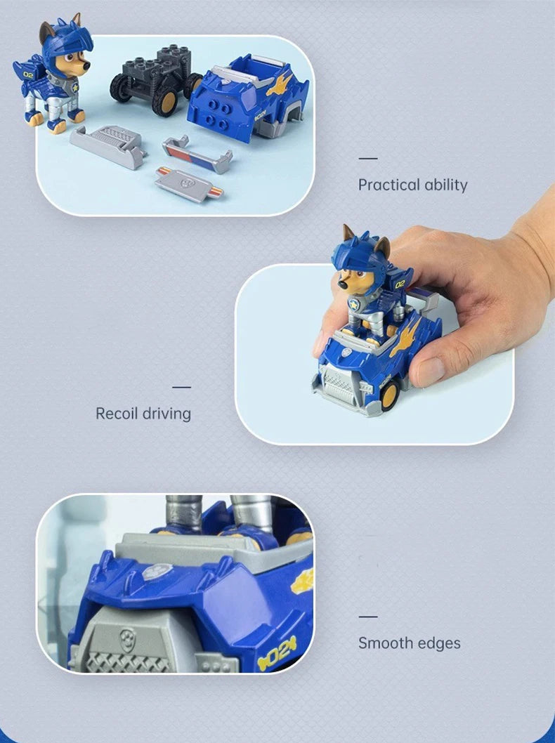 PAW Patrol – équipe de sauvetage de grande réalisation, chien de puissance, assemblage de dessin animé, pendentif de voiture électrique fait à la main, jouet, cadeau d'anniversaire pour enfants