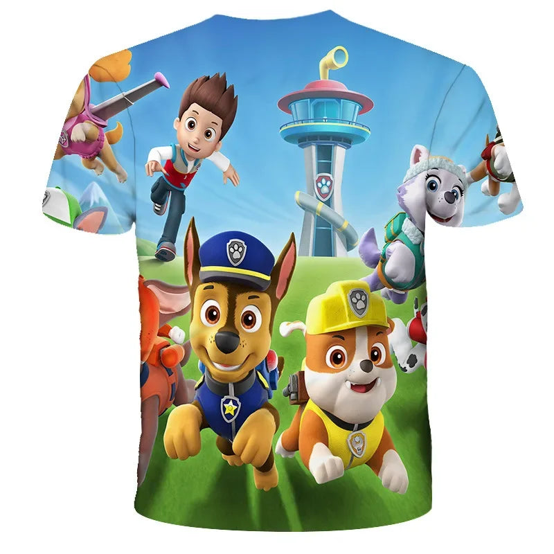 PAW Patrol jouet chien enfants vêtements hauts garçon T-shirt impression 3D pat patrouille t-shirts Anime à manches courtes bébé enfant cadeau d'anniversaire