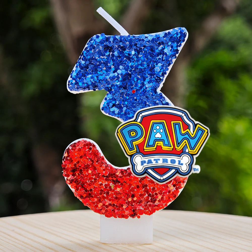Bougie Paw Patrol 0-9 chiffres, personnage de dessin animé Paw Patrol, gâteau de fête enfichable, décoration de gâteau d'anniversaire, cadeau de réception-cadeau pour bébé