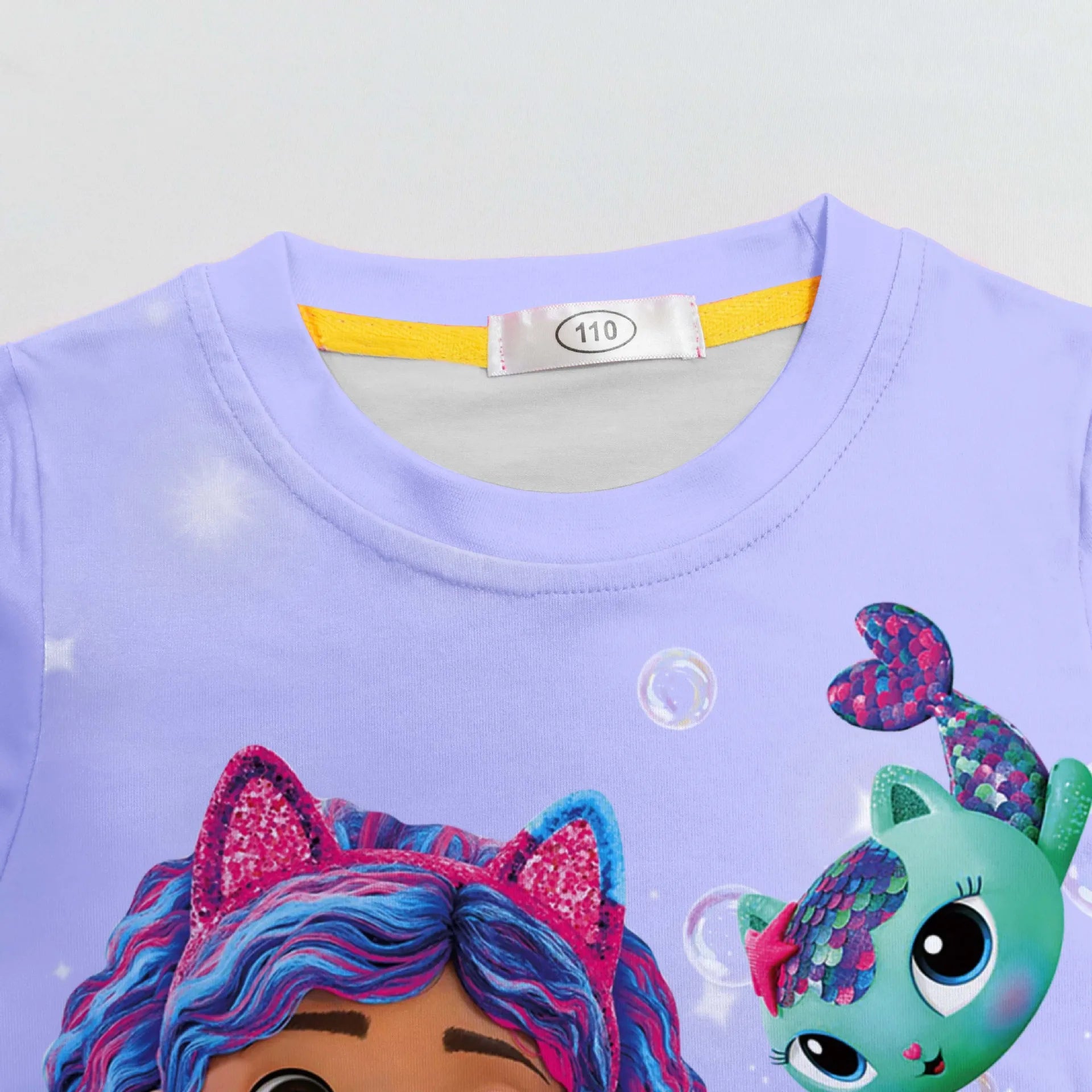 2025Gabby DollHouse filles vêtements dessin animé imprimé pyjamas mignon sirène Gabby's t-shirt pantalon ensemble enfant en bas âge Homewear enfants Anime tenue