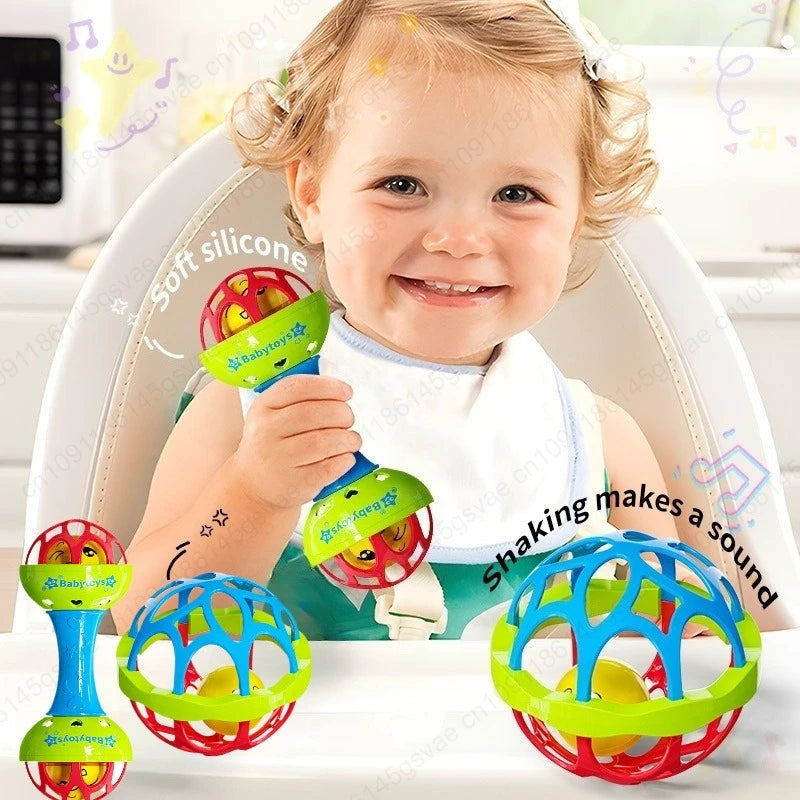 Lot de 2 Hochets Sensoriels Montessori pour Bébé 0-12 Mois – Jouets d’Éveil et de Motricité