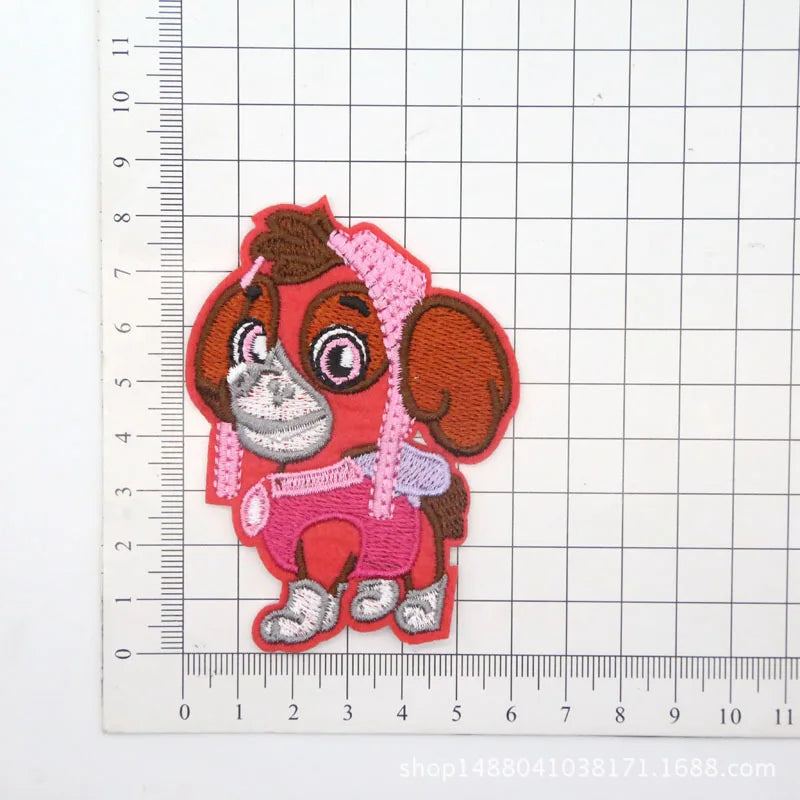 Patchs autocollants mignons de chien de dessin animé Pat'Patrouille, patchs thermocollants pour vêtements, vestes, badges, décorations, autocollants, cadeaux