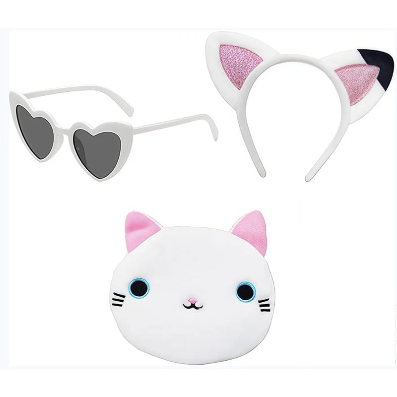 Filles Gabby Cosplay bandeaux lunettes portefeuille 3 pièces ensemble d'accessoires Festival fête d'anniversaire chapeaux maison de poupée Halloween Costume