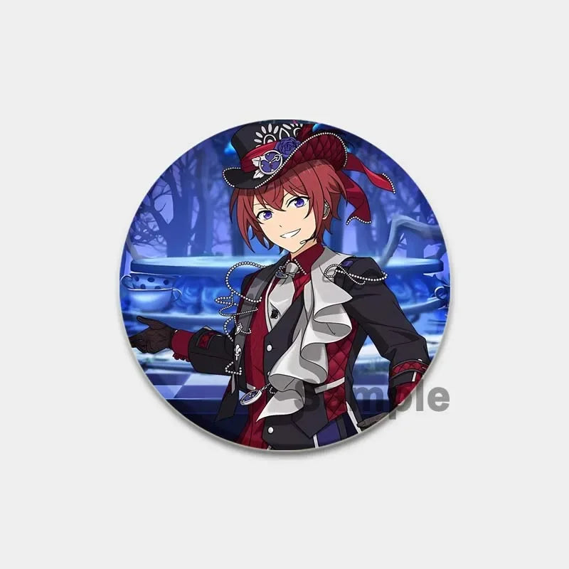 Ensemble d'étoiles rondes faites à la main pour sac à dos, épingles de dessin animé amusantes, accessoires de collection d'anime, décoration de chapeau d'insigne, broches encliquetables