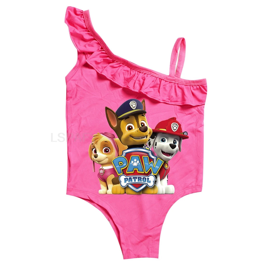 Maillot de bain une pièce PAW PATROL coupe ajustée, motif dessin animé, polyvalent, imprimé lettres, en soie glacée respirante, grande taille, pour la plage
