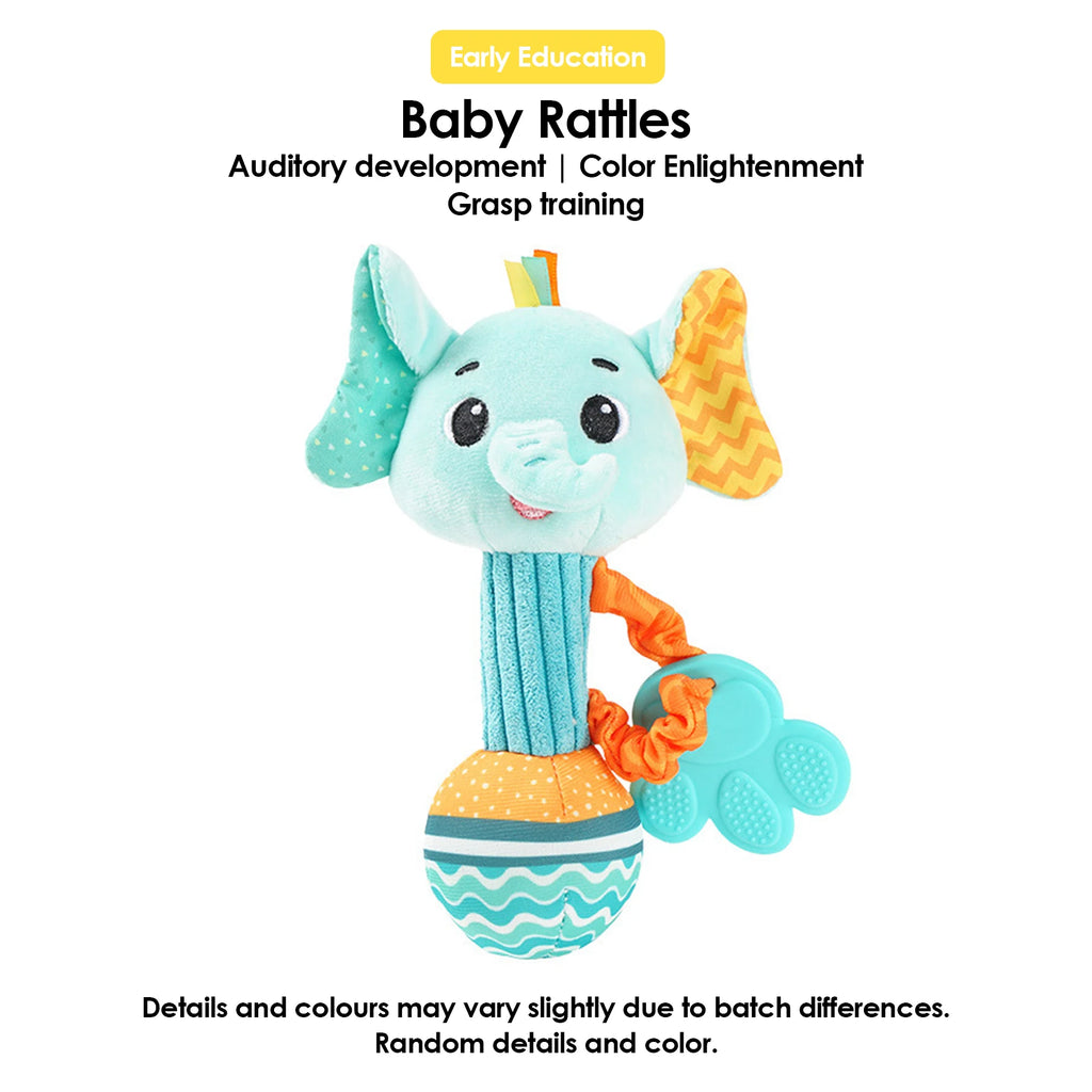 Hochets pour bébé, Animal en peluche doux, poignée à main, jouHochet Peluche Bébé Animal – Jouet Sensoriel à Poignée pour Nouveau-Né de 0 à 24 Mois