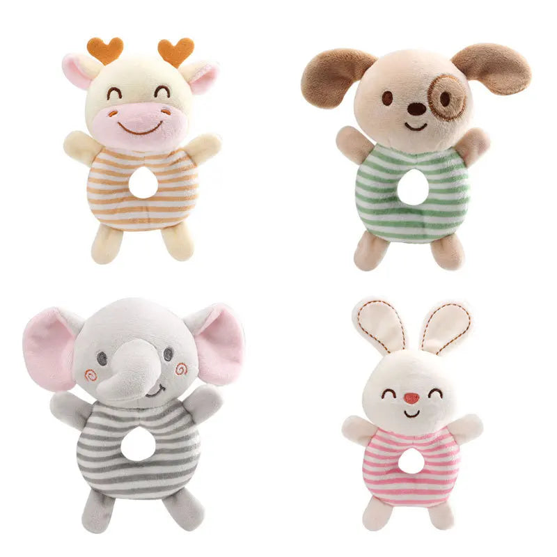Hochet en Peluche Bébé avec Anneau de Préhension – Jouet d’Éveil Sensoriel Doux de 0 à 24 Mois