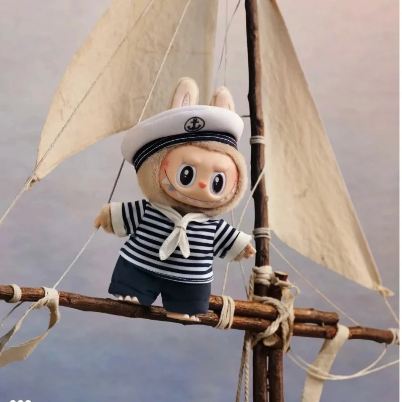 POP MART LABUBU Nouvelle Série Flying LABUBU Peluche Vinyle Labubu Capitaine Marin Sirène Carte Suspendue Objets de Collection Cadeau Fille