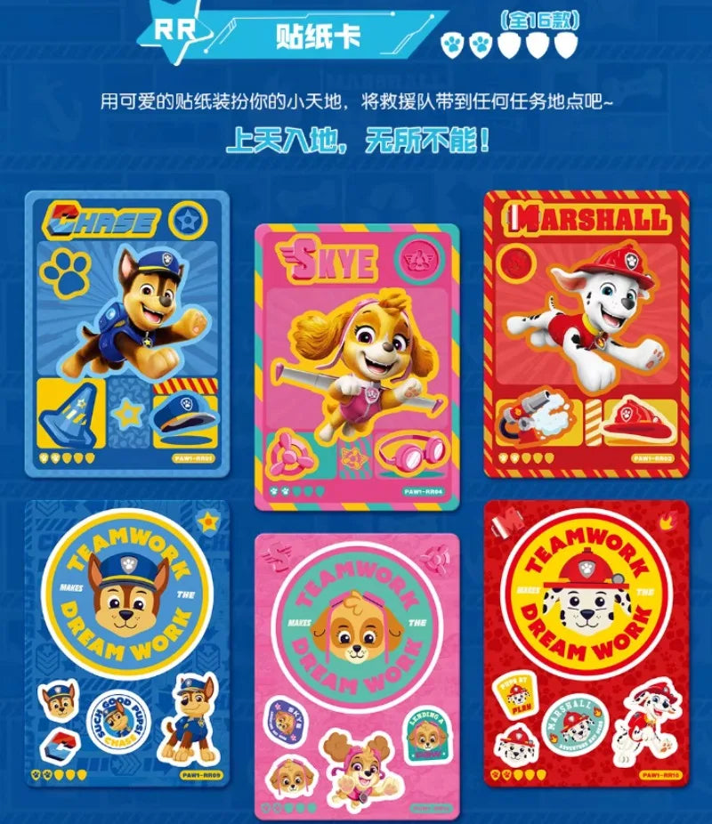 Cartes à collectionner PAW Patrol, la première série de sacs d'aventure, cartes à collectionner, cartes de collection, cartes cadeaux, jouets