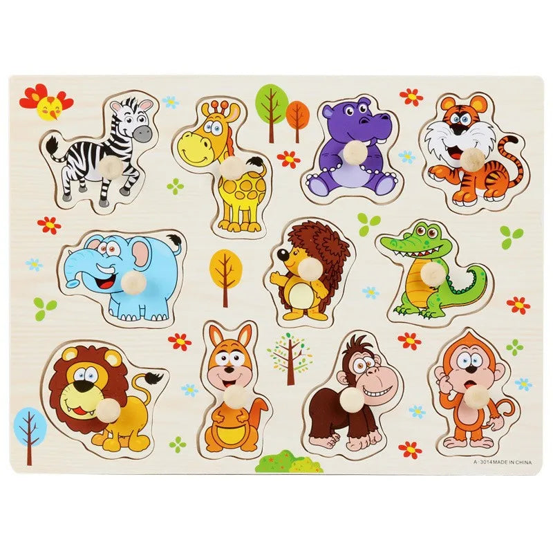 Puzzles en bois Montessori pour bébé, jouets dePuzzle Montessori en Bois pour Bébé – Animaux, Fruits et Véhicules – Jouet Éducatif d’Éveil dès 2 Ans