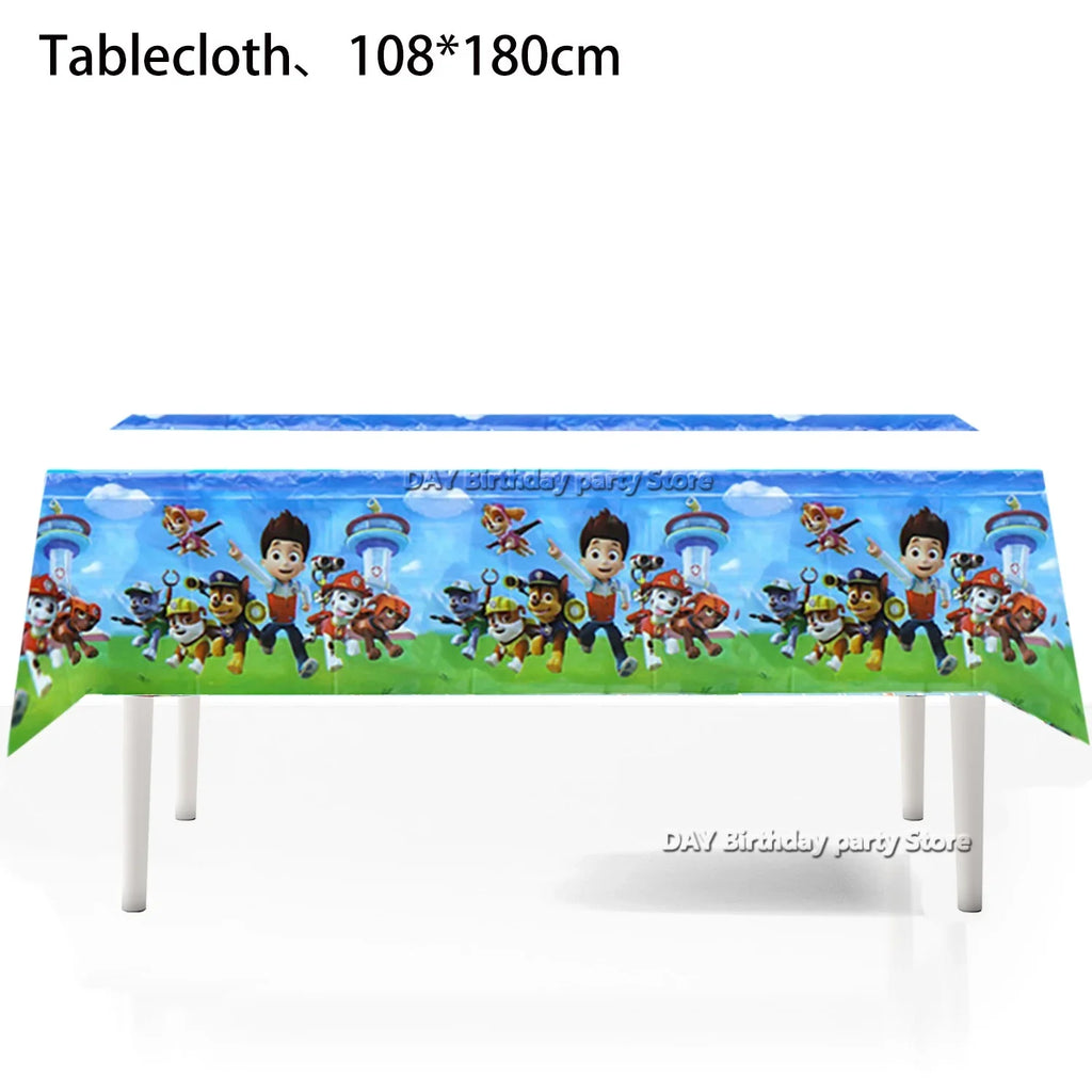Paw Patrol – nappe d'anniversaire pour chien, décoration pour garçon et fille, réception-cadeau pour bébé, rose et bleu, fournitures de fête, cadeaux