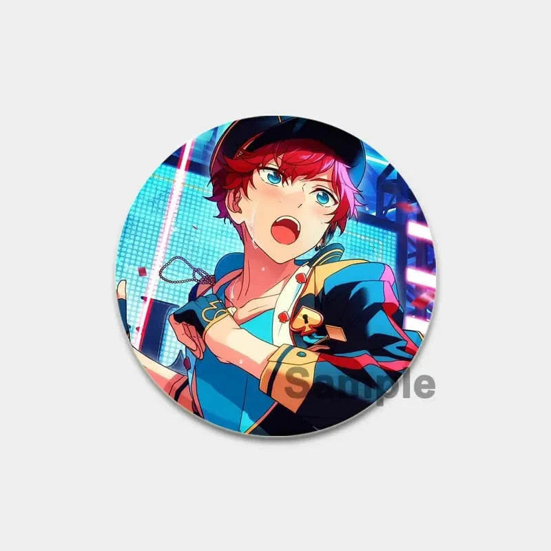 Ensemble d'étoiles rondes faites à la main pour sac à dos, épingles de dessin animé amusantes, accessoires de collection d'anime, décoration de chapeau d'insigne, broches encliquetables