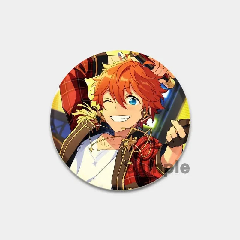 Ensemble d'étoiles rondes faites à la main pour sac à dos, épingles de dessin animé amusantes, accessoires de collection d'anime, décoration de chapeau d'insigne, broches encliquetables
