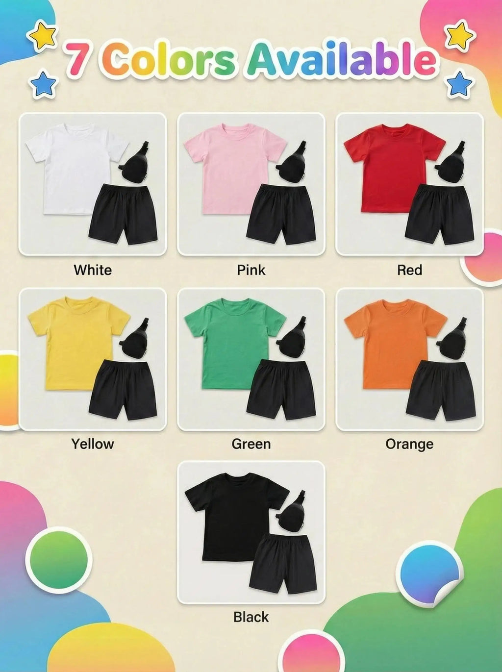 Ensemble t-shirt et short en coton imprimé dessin animé PAW Patrol pour garçons et filles avec mini sac banane, vêtements d'été pour enfants