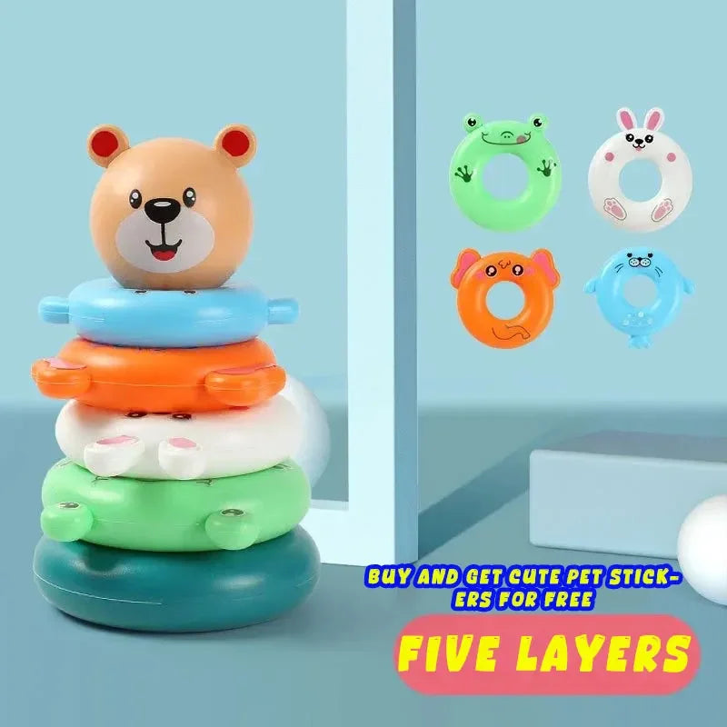 Nouveaux jouets pour bébé 0-12 Montns Puzzle pyramide tour tasse jouets empilables Montessori éducatif plage enfants piscine baignoire jouet enfants cadeau