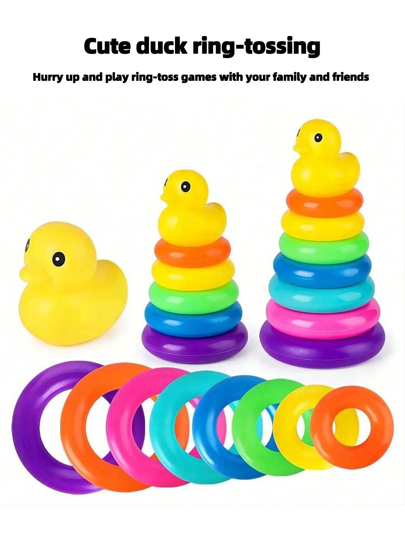 Canard Arc-en-Ciel Montessori à Empiler – Jeu d'Éveil et de Motricité pour Enfants
