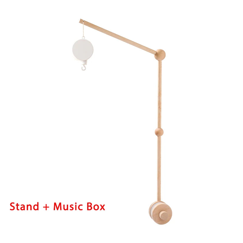 Mobile Musical en Bois pour Lit Bébé – Animaux Marins en Feutre, Hochet Suspendu Montessori