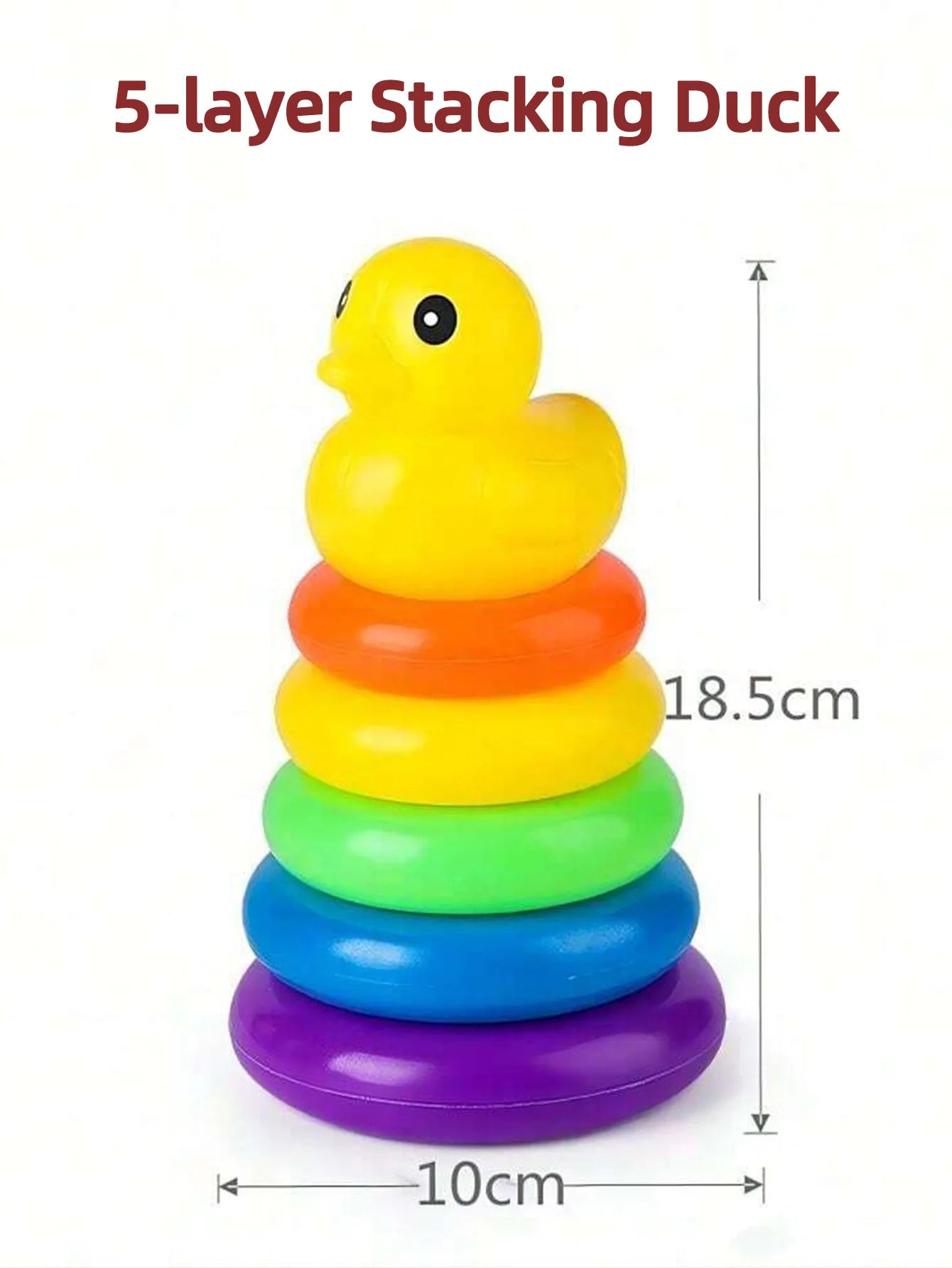 Canard Arc-en-Ciel Montessori à Empiler – Jeu d'Éveil et de Motricité pour Enfants