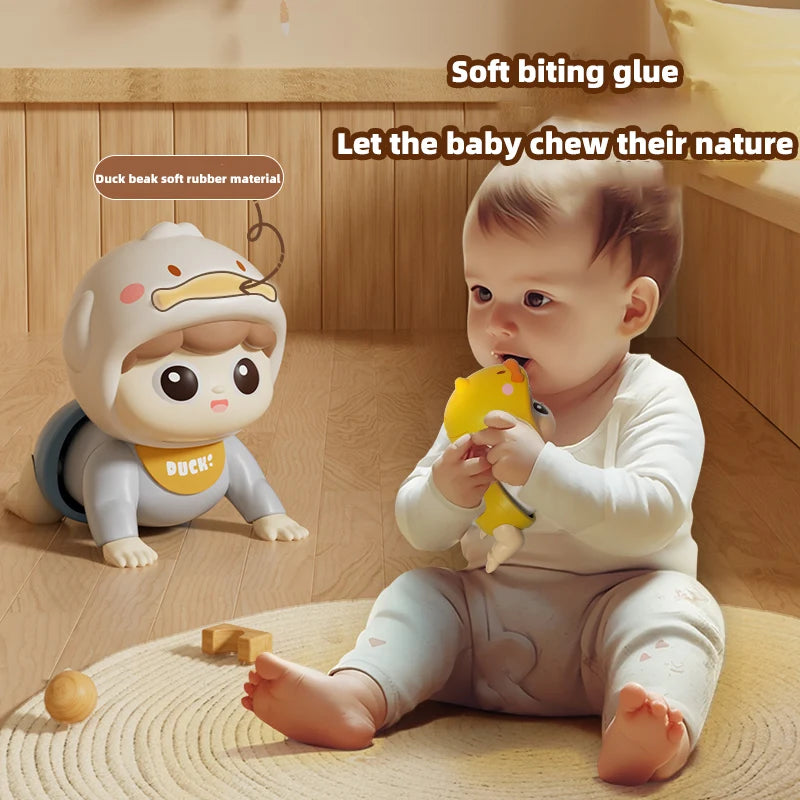 Jouet pour bébé poupée rampante musicale, 0-1 ans, apprentissage de la direction rampante et jouet apaisant pour l'entraînement au levage de la tête, gi pour la journée des enfants