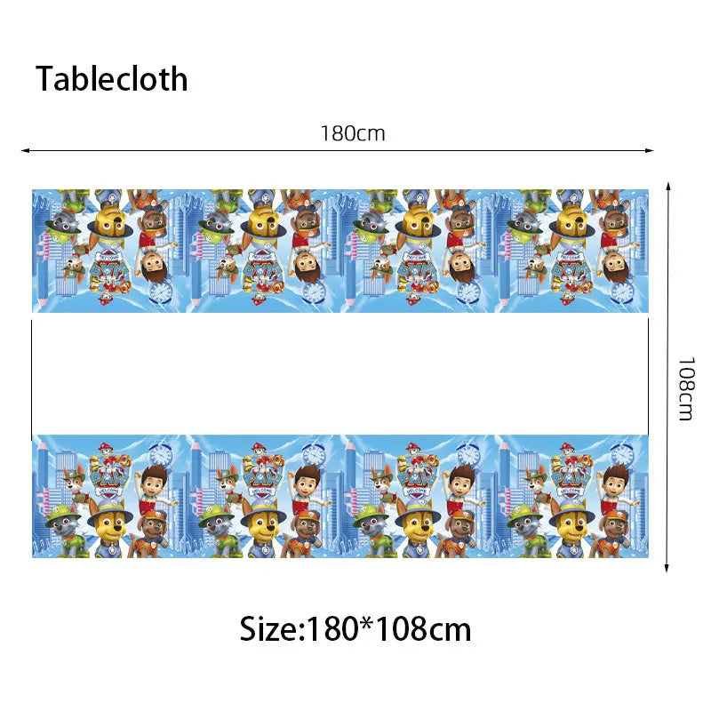 Ensemble de fournitures de fête d'anniversaire Paw Patrol, ballons, toile de fond, assiettes, gobelets, décorations de gâteaux, autocollants Paw Patrol, bannière, cadeaux de fête