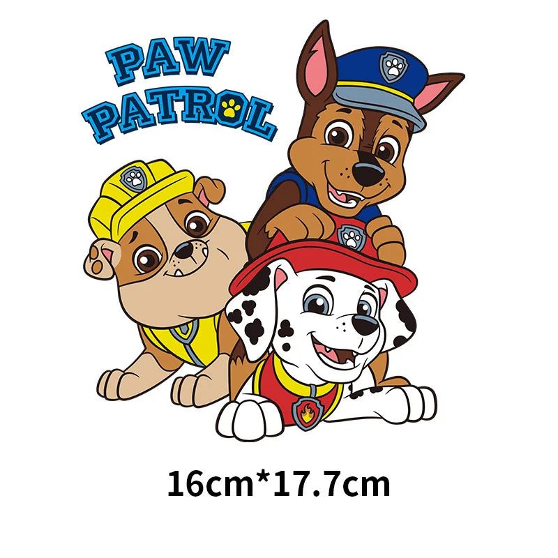 Patchs Paw Patrol mignons pour vêtements, autocollants pour vêtements d'enfants, sweat à capuche, T-Shirt, presse à chaud, autocollant en fer appliqué, DIY bricolage