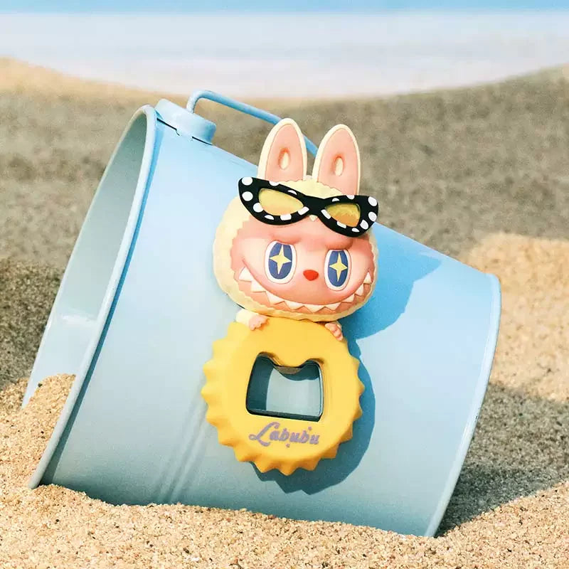 POP MART Série Pop Land Labubu Mokoko Shine Through Summer Jump Into Summer Décapsuleur Aimant de Réfrigérateur Boîte Mystère Figurine Jouet Cadeau