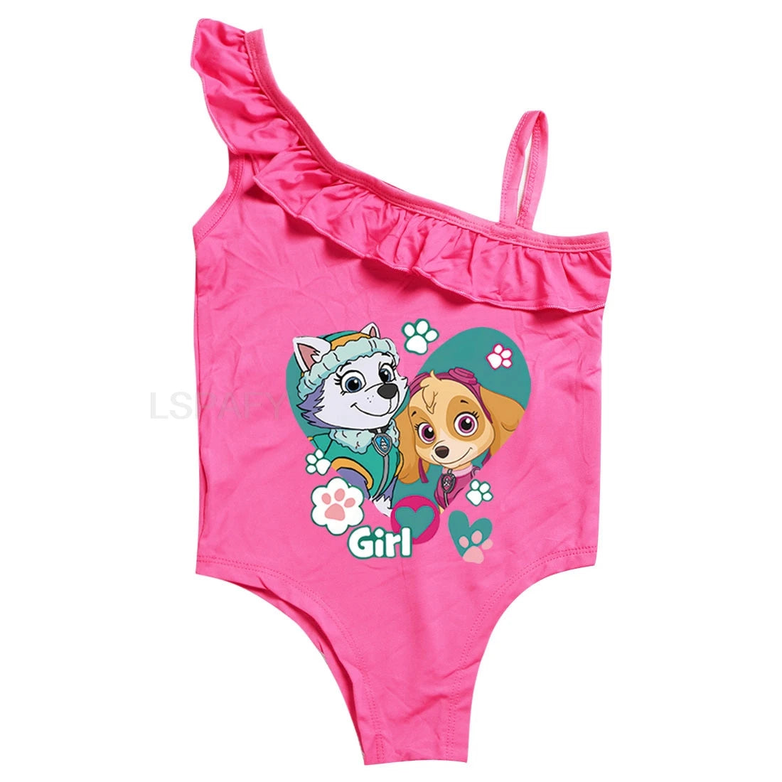 Maillot de bain une pièce PAW PATROL coupe ajustée, motif dessin animé, polyvalent, imprimé lettres, en soie glacée respirante, grande taille, pour la plage