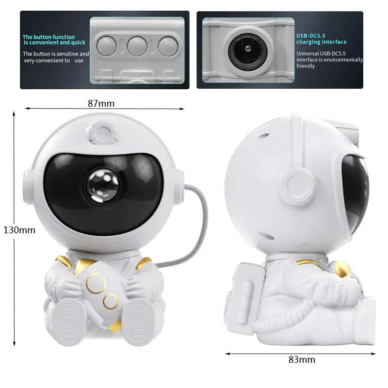 Projecteur Galaxie Astronaute LED – Veilleuse Ciel Étoilé pour Chambre d’Enfant avec Télécommande