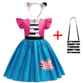 Gabby's Dollhouse Vêtements Filles Gabby Cat Robe Filles Robes décontractées mignonnes et bandeau Enfants Enfants Robe de princesse à manches volantes
