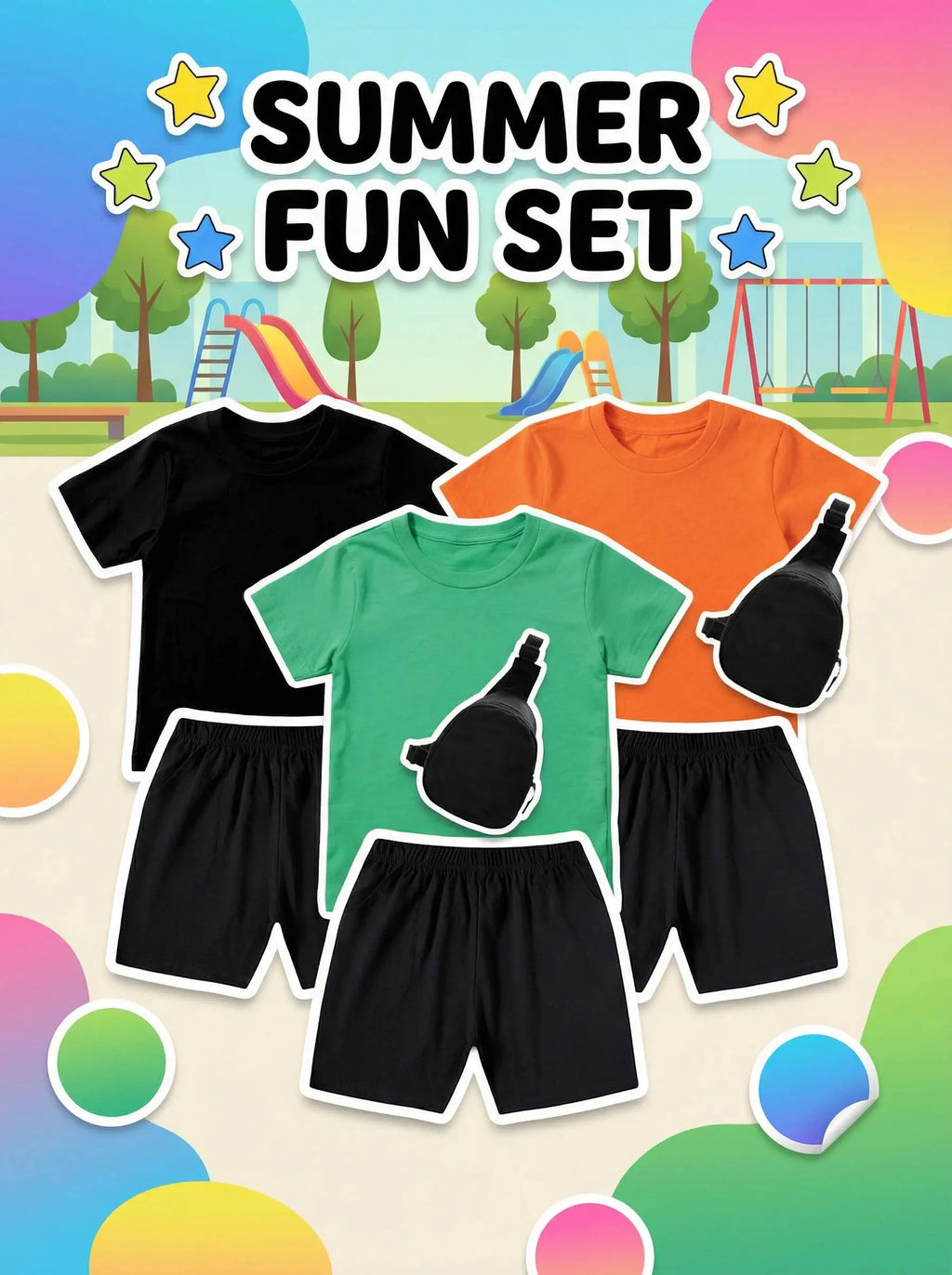 Ensemble t-shirt et short en coton imprimé dessin animé PAW Patrol pour garçons et filles avec mini sac banane, vêtements d'été pour enfants