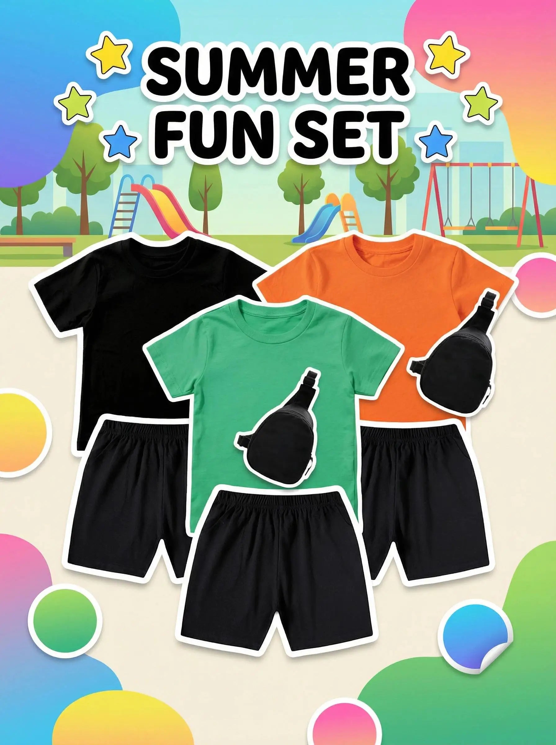 Ensemble t-shirt et short en coton imprimé dessin animé PAW Patrol pour garçons et filles avec mini sac banane, vêtements d'été pour enfants