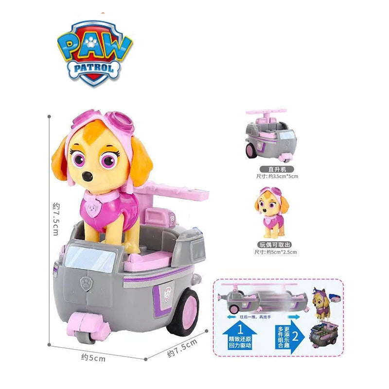 PAW Patrol – équipe de sauvetage de grande réalisation, chien de puissance, assemblage de dessin animé, pendentif de voiture électrique fait à la main, jouet, cadeau d'anniversaire pour enfants